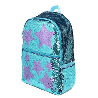 Imagem de Mochila escolar de lantejoulas para meninas, meninos, crianças, linda bolsa para livros do ensino fundamental do jardim de infância, mochila com glitter brilhante, 02 azul-petróleo, One_Size, Mochilas