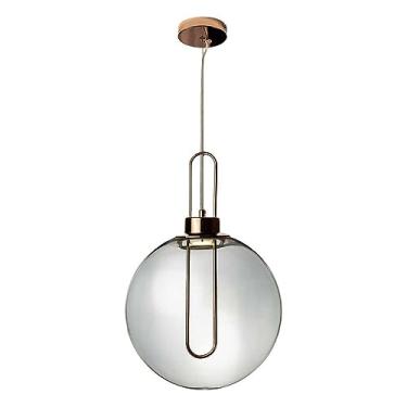 Imagem de Pendente Bella Iluminação Ghianda No Voltagev Rose Gold/ Transparente