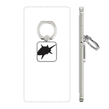 Imagem de Anel de celular quadrado padrão biologia tubarão azul oceano preto suporte suporte universal presente