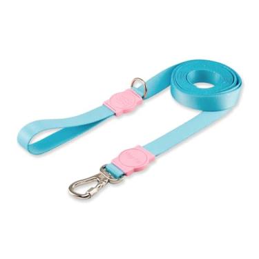 Imagem de Dog Trip Brasil Coleira Guia 5 Metros Para Cães Cachorro Adestramento Passeio Porte Grande Médio Pequeno (P, Aqua)
