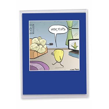 Imagem de NobleWorks Cartão de papel jumbo hilário Dia dos Pais, 21 x 28 cm para papai, papai, papai, padrastos com envelope (1 pacote) cartão grande, Dad Hey Pops J3620FDG