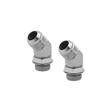 Imagem de BEITERSTOE (Pacote com 2) 6802-06-06-NWO Adaptador de Mangueira Hidráulica Encaixe 3/20.3 cm Macho JIC 37° Flare(9/16-18 UNF) × 3/8 "Macho Porca Ajustável O-Ring Boss(9/16-18 UNF) 45° Cotovelo SAE