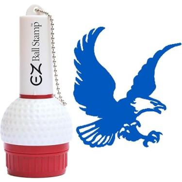 Imagem de EZ BALL STAMP Carimbo de bola de golfe – Secagem ultrarrápida, marcador de tinta livre de manchas para personalizar sua bola (Blue Eagle)