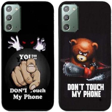 Imagem de 2 peças Bear You Don't Touch My Phone impresso TPU gel silicone capa de telefone traseira para Samsung Galaxy All Series (Galaxy Note 20)
