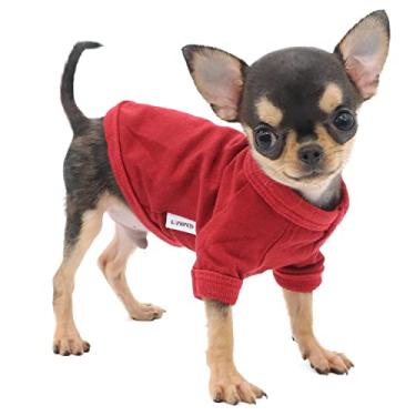 Imagem de LOPHIPETS Camiseta 100% algodão para cães pequenos xícara de chá chihuahua yorkie roupas de cachorro-vermelho/PPP