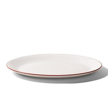 Imagem de Made In Utensílios de cozinha - Travessa de servir - Branco com borda vermelha - Porcelana Inglaterra