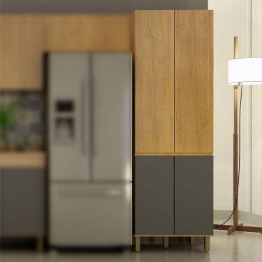 Imagem de Paneleiro Fechado 4 Portas 5 Prateleiras Dakota Cinamomo/Grafite