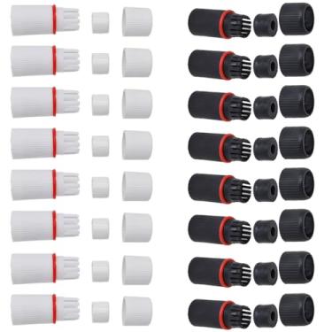 Imagem de ThtRht Conjunto de 16 plugues RJ45 à prova d'água com tampa protetora Ethernet externa à prova de intempéries para PoE combinador adaptador divisor kit injetor de rede IP câmera de segurança NVR Cam