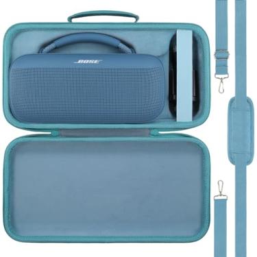 Imagem de Capa protetora rígida para alto-falante portátil Bose SoundLink Max, capa de viagem portátil de substituição com alça de ombro e alça (capa azul) - co2CREA