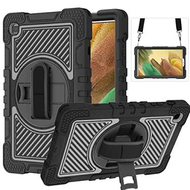 Imagem de UUcovers Capa para Samsung Galaxy Tab A7 Lite de 8,7 polegadas modelo 2021 (SM-T220/T225/T227), com alça de mão/alça de ombro/suporte giratório de 360°, suporte giratório rígido, resistente, à prova