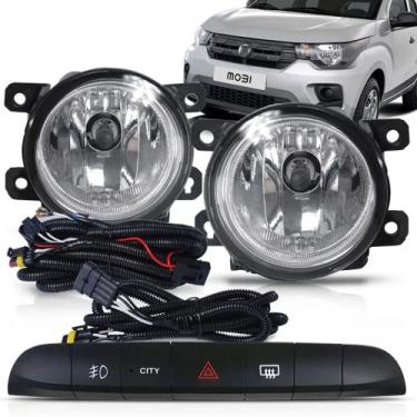 Imagem de Kit Farol De Milha Fiat Mobi Botão Modelo Original 17 18 2019 2020 - S