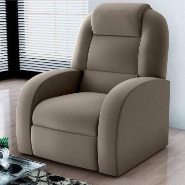 Imagem de Poltrona Reclinável De Descanso Kai Veludo Cappuccino
