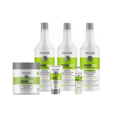 Imagem de Inoar Kit 2 Shampoo Cicatrifios Renovação - 6 Produtos