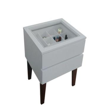 Imagem de Mesa de Cabeceira Penteadeira Mesa Lateral de Apoio Off White Laca - F