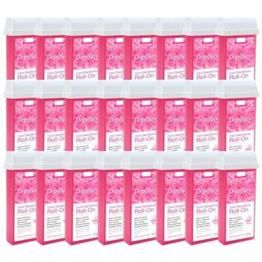 Imagem de Kit 24 Refil Cera Depilatoria Corporal Profissional Depilação Roll On 