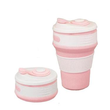 Imagem de Copo Retrátil Eco Friendly Rosa 360ML Silicone - Mai Home