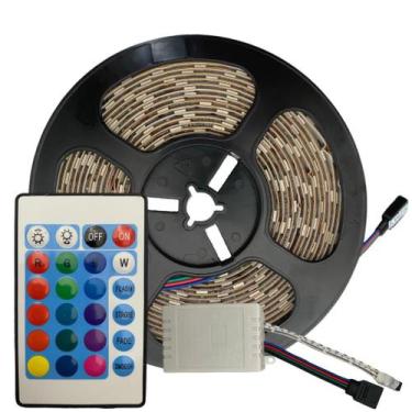 Imagem de Fita De Led RGB Colorida Com Controle Uso interno/externo 
