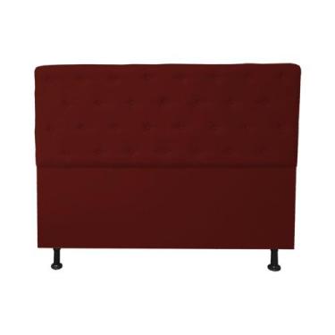 Imagem de Cabeceira Casal Super King Juliana 195cm Para Cama Box Suede Bordo - D