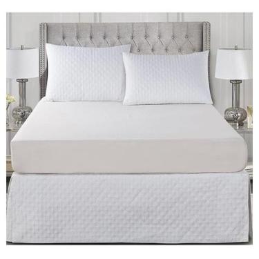 Imagem de SAIA BOX MATELASSADA ULTRASSONICO SOLTEIRO BRANCO 90CMX1,9m - Flor Art