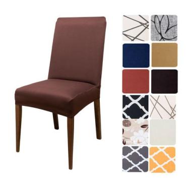Imagem de Kit 4 Capas de Cadeira Spandex Sala de Jantar Premium - CDCS, Café