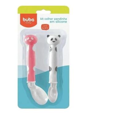 Imagem de Colher Silicone Bebe Alimentação Panda Rosa - Buba 08233