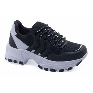 Imagem de Tênis Feminino Plataforma preto branco nude R-2050 - Dix, 35, Preto