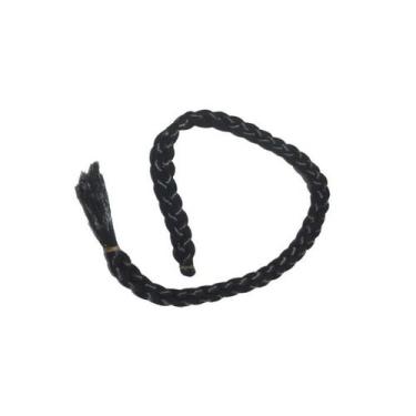 Imagem de Fantasia Princesa Cabelo Trança Preto 90cm sintética - Lynx produções