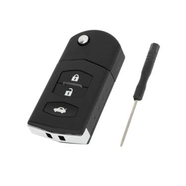 Imagem de VekAuto Capa de chave para Mazda MX-5 2007-2012 para Mazda CX-7 2007-2012 Keyless Entry Remote Key Fob Capa de substituição com 3 botões