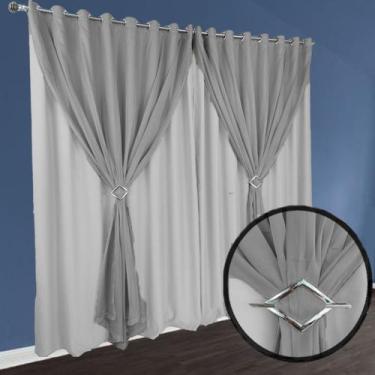 Imagem de cortina blackout Berlim em tecido grosso 5,50 x 2,50 branco - Bravin C