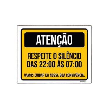 Imagem de Kit 3 Placas Cuidado Respeite O Silêncio Boa Convivência