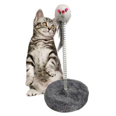 Imagem de Arranhador Gato Pet Felino Mola Ratinho Guizo Animal de Estimaçao Brinquedo Interativo Entretenimento Lazer Diversao