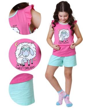 Imagem de Pijama Baby Doll Infantil Verão Conforto Estilo para Dormir - Minhoqué