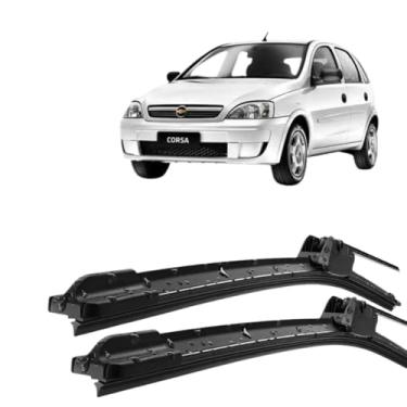 Imagem de Par Palheta Limpador ParaBrisa em Silicone Compatível Com Corsa 2002 2003 2004 2005 2006 2007 2008 Tipo Gancho