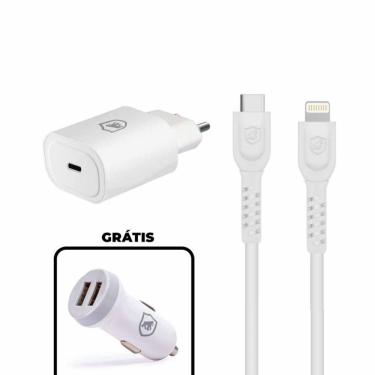 Imagem de Kit Carregador Turbo Tipo C + Cabo Dual Shock Tipo C / Lightning + Carregador de Brinde - Gshield