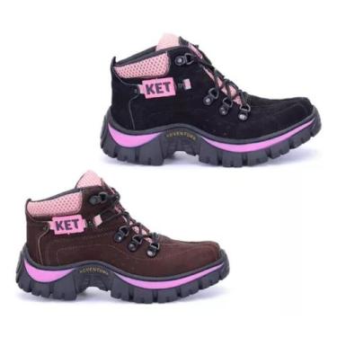 Imagem de Kit 2 Pares Tenis Bota Feminina Couro Legitimo Adventure - Ketter Boot