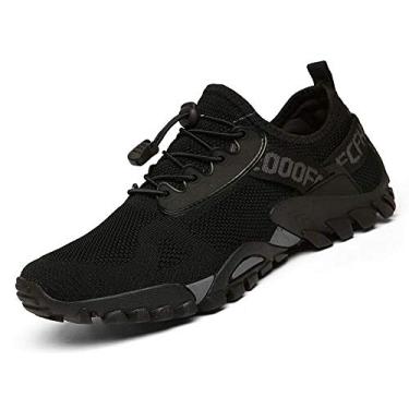 Imagem de ABAO Tênis de caminhada masculino e feminino para esportes ao ar livre, antiderrapante, respirável, cano baixo, para caminhada, escalada, viagem, leve, Preto, 11.5 Women/10 Men