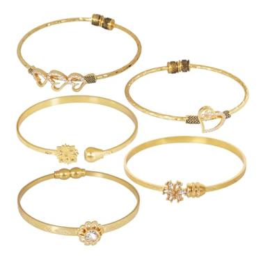 Imagem de Touchstone Bollywood indiano feito à mão gravado, floral, strass, zircônia cúbica, joia de designer de zircônia cúbica aberta, elegante, banhado a ouro, combos para mulheres, Zircônia cúbica, Sem