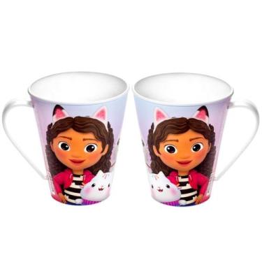 Imagem de 2 Copos Desenho Casa Mágica Gabby Caneca 360 Infantil - Plasútil