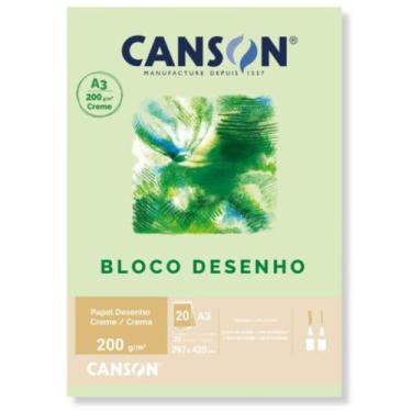 Imagem de Bloco Papel Canson Desenho Creme 200g A3 20 Folhas