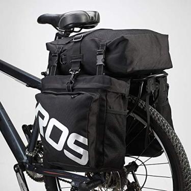 Imagem de UNISTRENGH Bolsa impermeável para bicicleta – Bolsa mensageiro multifuncional 3 em 1 para bicicletas – Bolsa de porta-malas para banco traseiro de bicicleta – Bolsa de selim para ciclismo de estrada