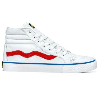 Imagem de Tênis Mad Rats Sintético Unissex Hi Top PU | Branco Vermelho