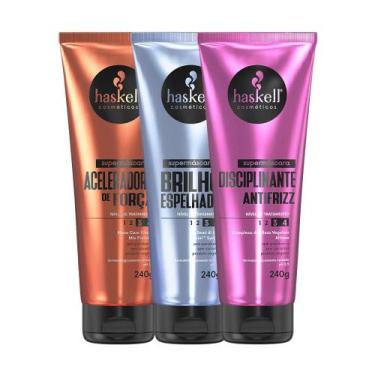 Imagem de Kit Supermáscaras Haskell Aceleradora de Força, Brilho Espelhado e Dis