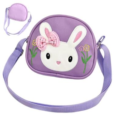 Imagem de Bolsa para menina, linda bolsa infantil de coelho com alça ajustável, bolsa tiracolo infantil para escola, parque, viagem e festa de casamento, Cores sortidas, Tamanho �nico