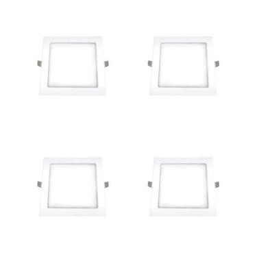 Imagem de 4 Plafon Ourolux Embutir 18w Biv 2700k Quadrado