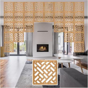 Imagem de Divisor De Sala Suspenso, Painel De Tela De Sala De Estar Semi-privada Interna De Plástico De Madeira De 5 Mm De Espessura, Tela De Decoração De Parede De Entrada De Hotel An, Black, 30pcs