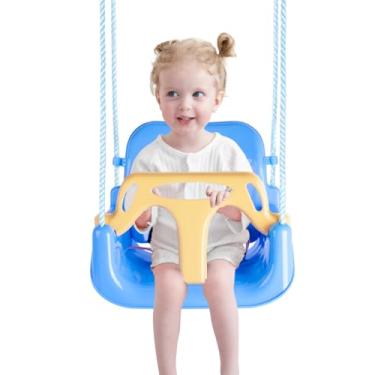 Imagem de nets Tribe Balanço Para Crianças, Assento De 3 Em 1 Bebês, Conjunto Infantil Destacável, Confortável E Seguro, Antiderrapante, Bebês Adolescentes, Playground Interno Externo. (Azul Macaron)