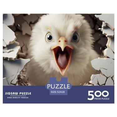 Imagem de Quebra-cabeça divertido pássaro para adultos 500 peças animal 3D brinquedo de alívio de estresse decoração de casa brinquedo educativo jogo intelectual desafio educacional 500 peças (52 x 38 cm)