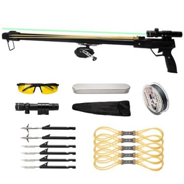 Imagem de Xguis Rifle de estilingue com trava de segurança para adultos, estilingue profissional a laser com carretel e dardos de estilingue para pesca