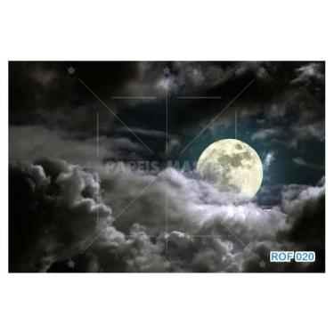 Imagem de Papel De Teto Céu Noite Céu Lua Cheia Nuvens 3,5M Rof20 - Você Decora