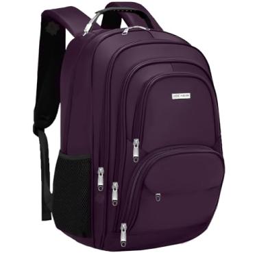 Imagem de Mochila Bolsa Masculina Feminina Semi Impermeavel Cabo de Aço Notebook Escolar Faculdade Viagem Saída usb/fone (LILAS)
